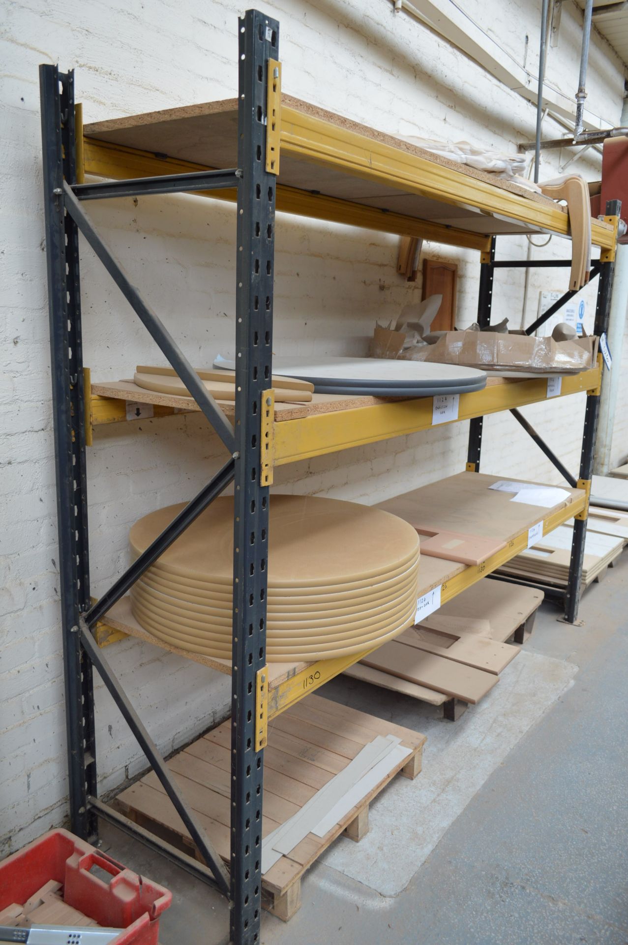 Single-Bay Three-Tier Pallet Rack, with timber shelving (contents not included) (reserve removal - Image 2 of 2