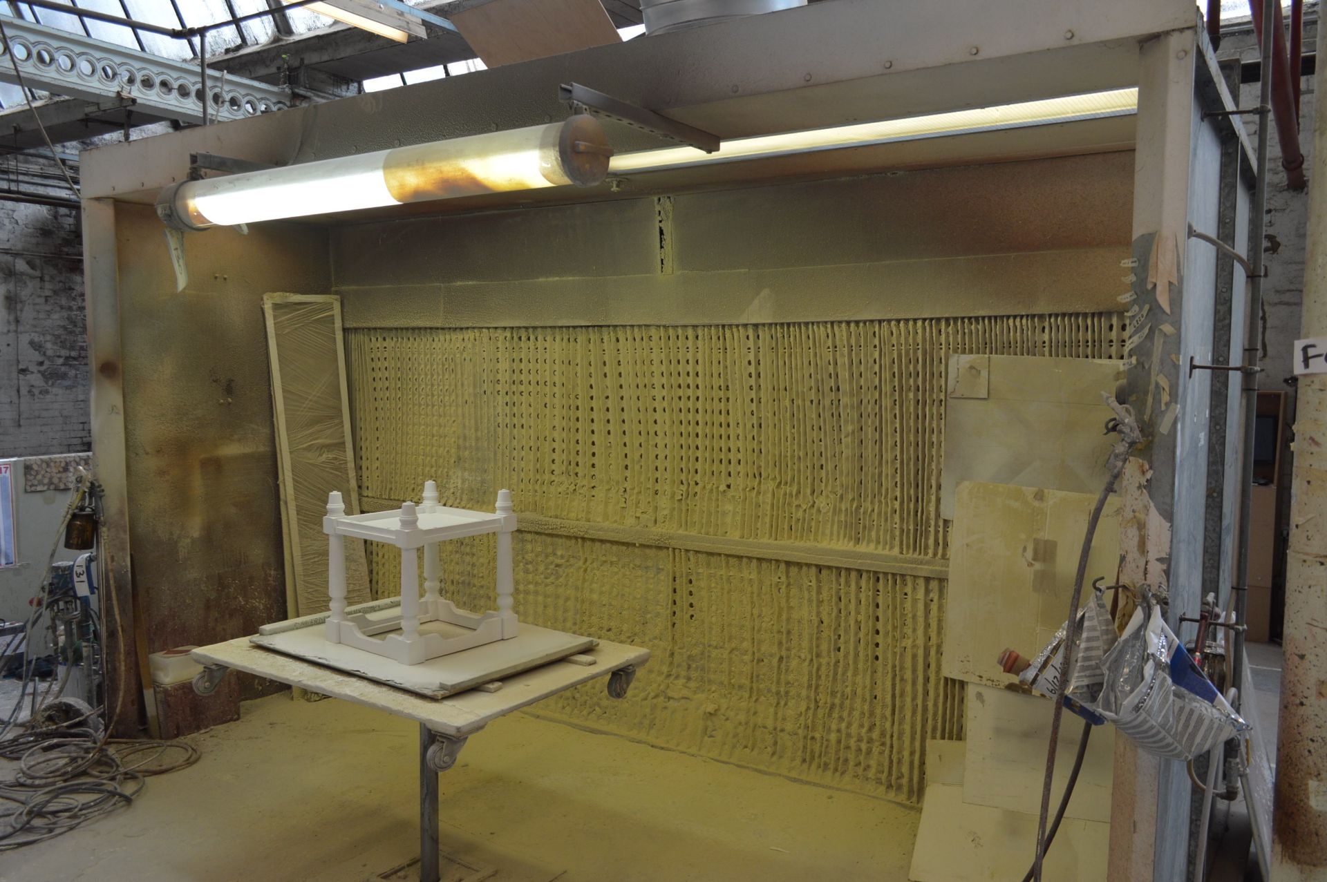 Dry Back Spray Booth (Booth 10), approx 4m x 2.2 x 2.3m high, with fan and ducting (holes in roof - Image 2 of 2