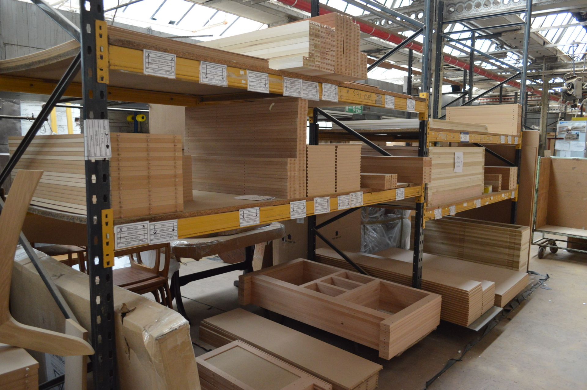 Link 51 M Two-Bay Multi-Tier Pallet Rack, with timber shelving, (contents not included) (reserve - Image 2 of 2