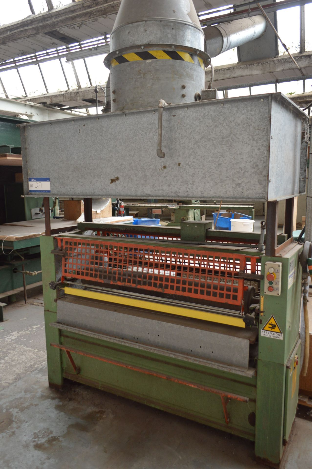 Osama S2R 1300 ROLLER GLUEING MACHINE, serial no. 2392, year of manucttfacture 1997, with extraction - Image 2 of 6