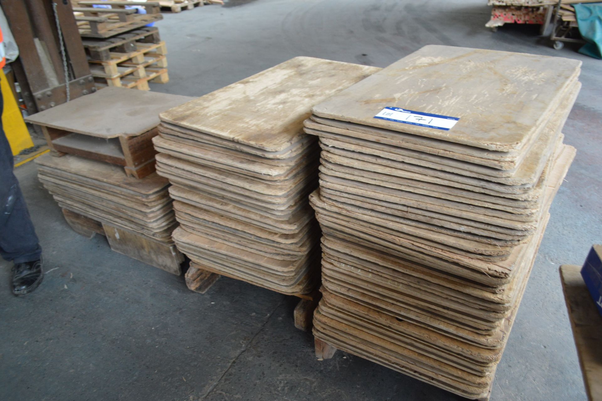 Plywood Boards, as set out in one area, each approx. 890mm x 590mm