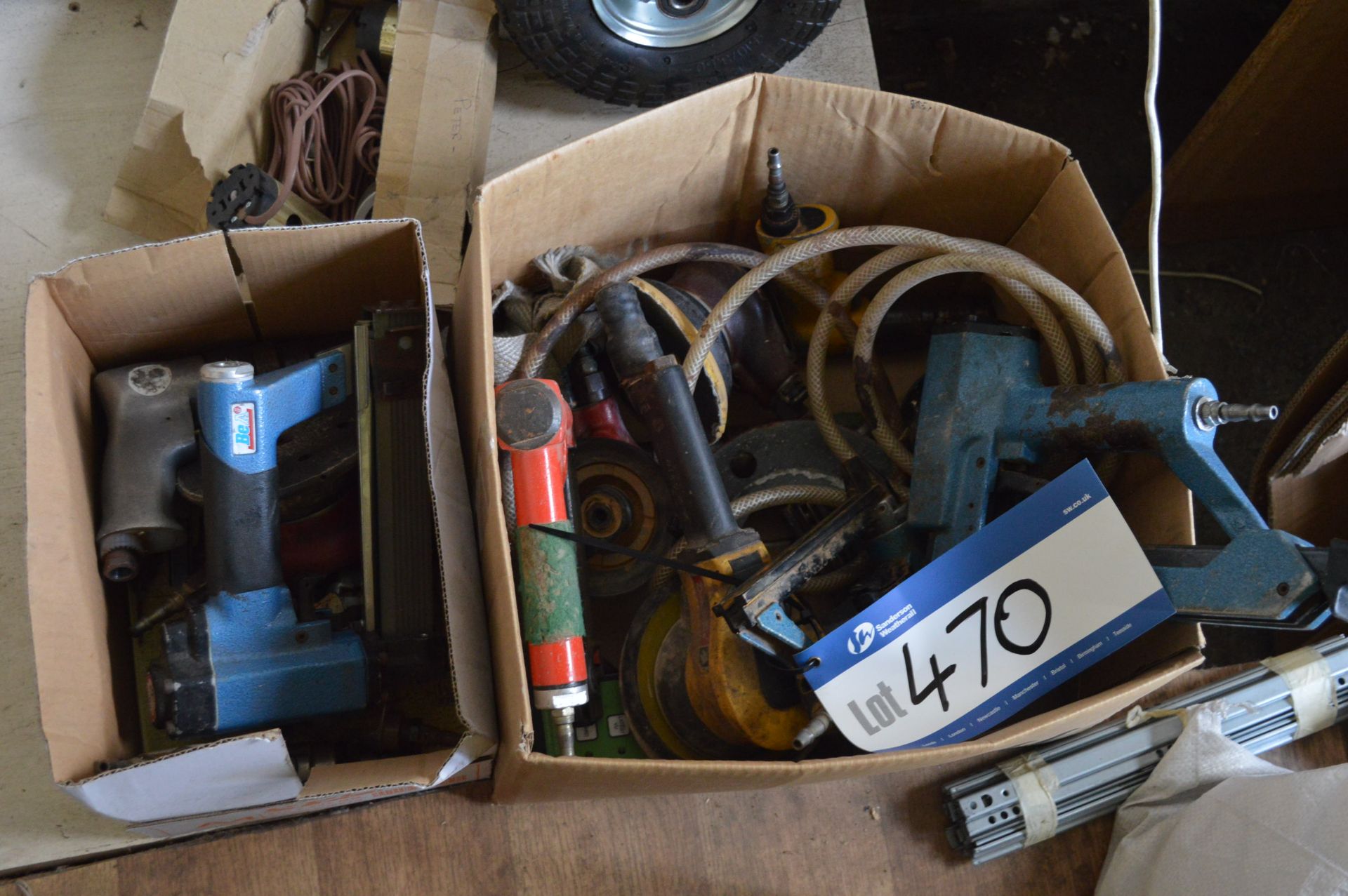 Assorted Pneumatic Hand Tools, in two boxes, (all understood to require attention)