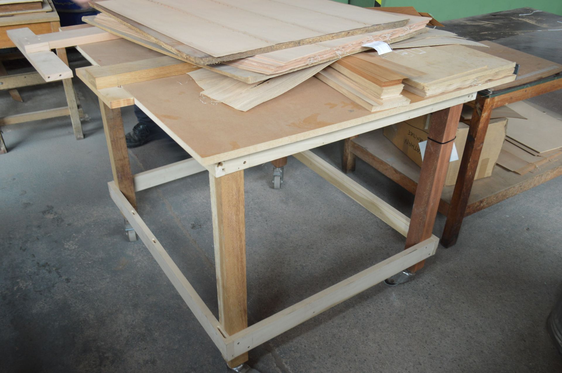 Mobile Timber Framed Bench, approx. 1.22m x 1.085m (contents not included)