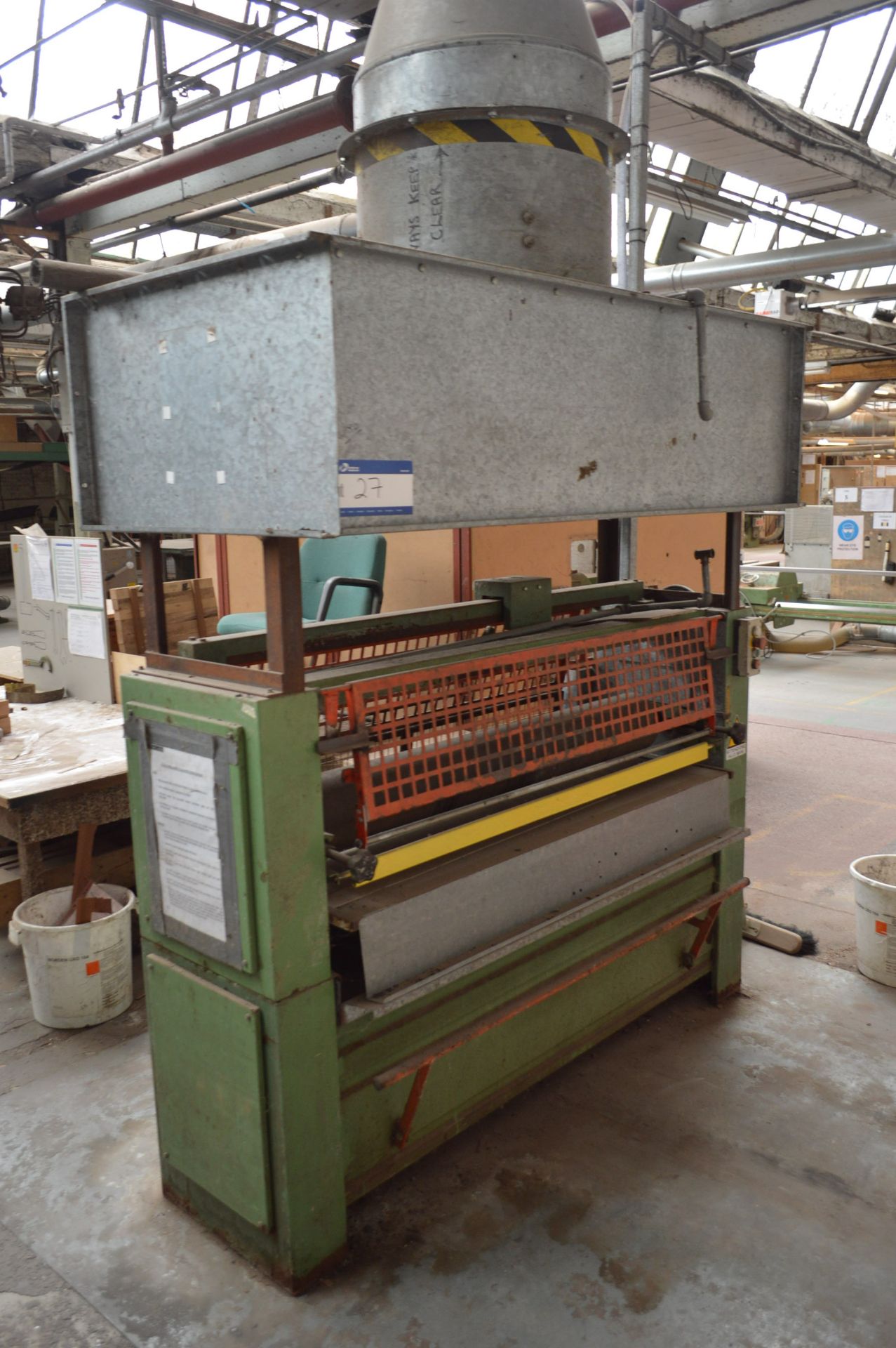 Osama S2R 1300 ROLLER GLUEING MACHINE, serial no. 2392, year of manucttfacture 1997, with extraction