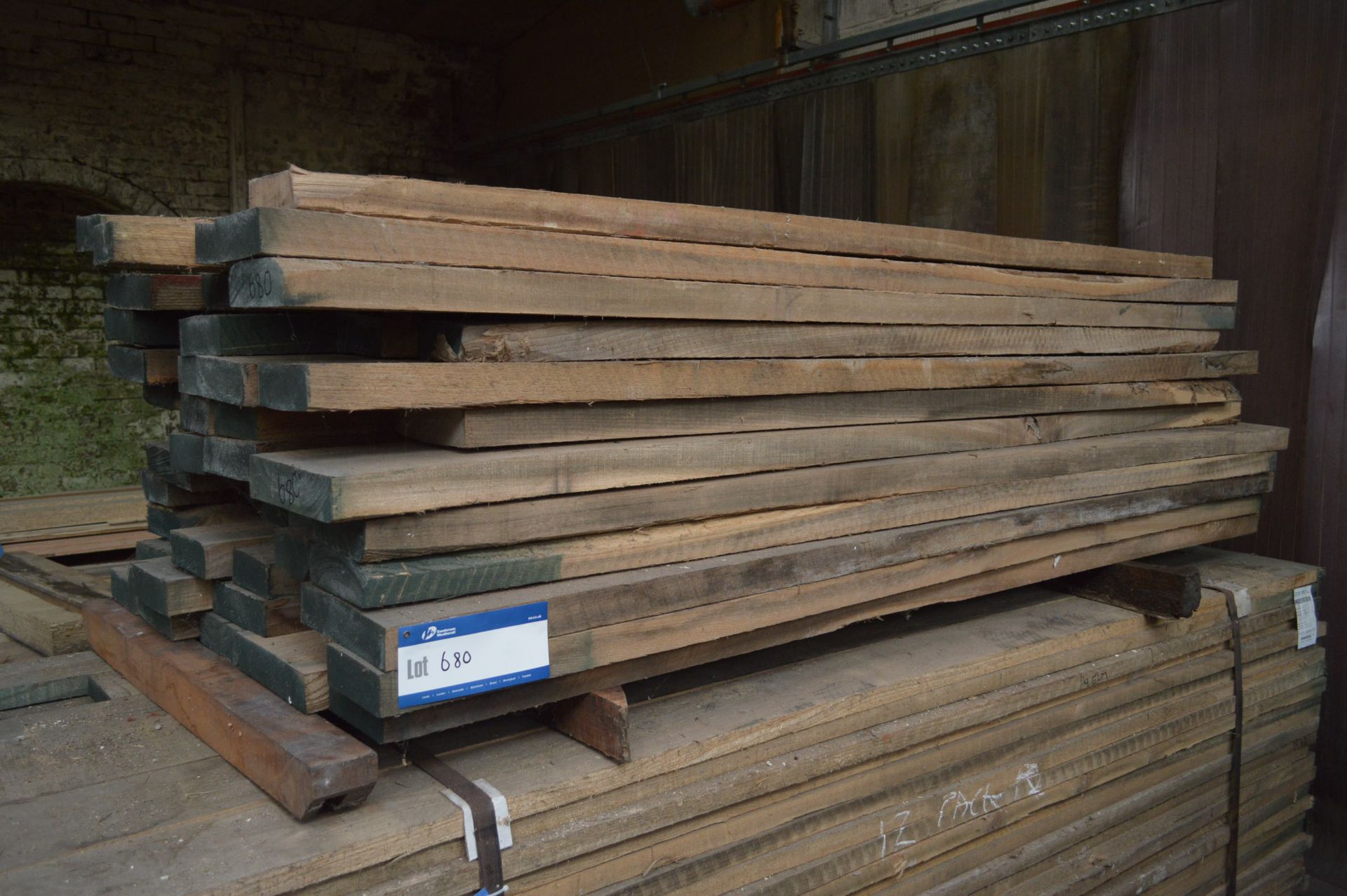 ROUGH SAWN ELM, (top bundle of stack), each length approx. 9-10ft long