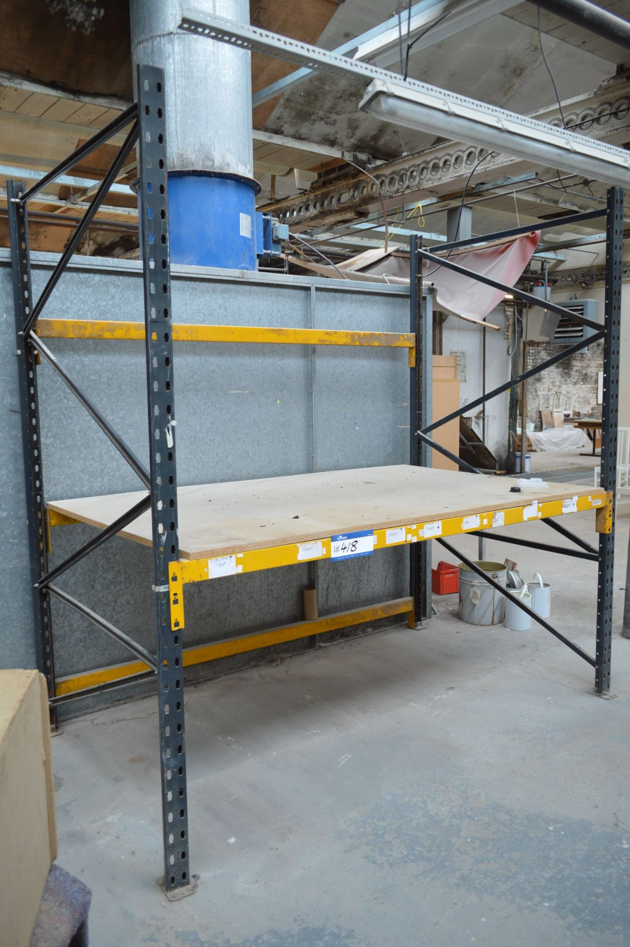 Link 51 M Single-Bay Single-Tier Pallet Rack, with timber shelf