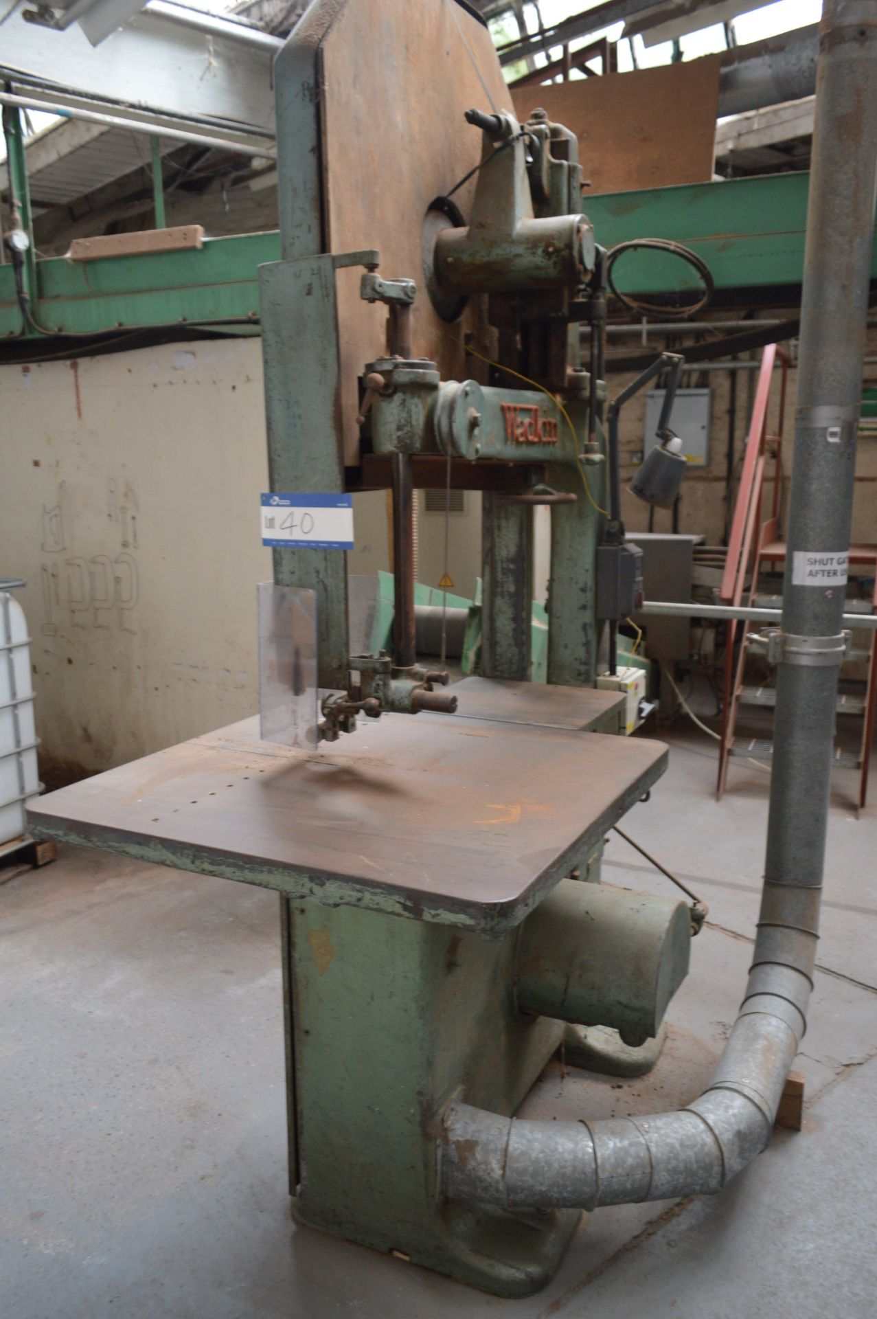 Wadkin DR VERTICAL BANDSAW, serial no. 655S, test no. SC5393, 850mm deep-in-throat, with immediate - Image 2 of 7