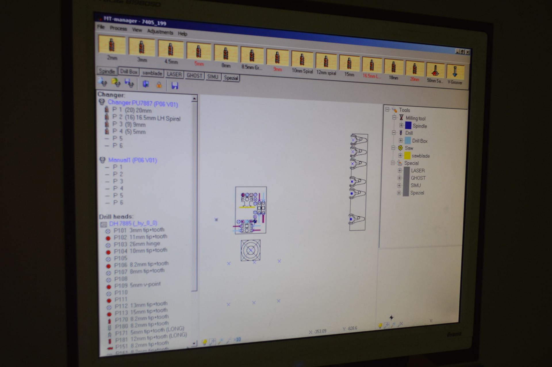 Holz-Her EVOLUTION 7405 CNC PROCESSING CENTRE, serial No. 199/1-407, year of manufacture 2014, - Image 10 of 15