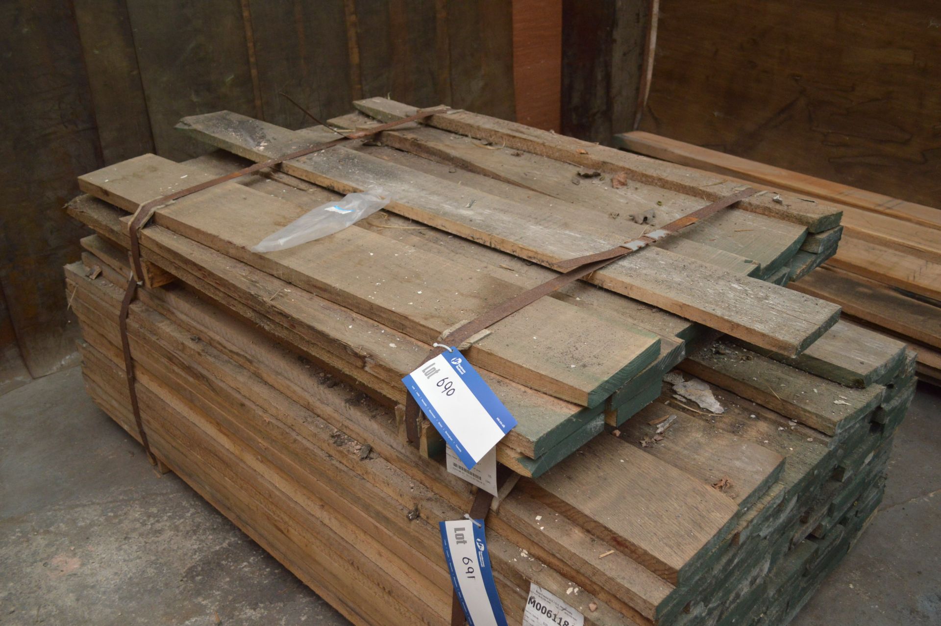 ROUGH SAWN ELM, (top bundle of stack), each length approx. 4ft-5ft long