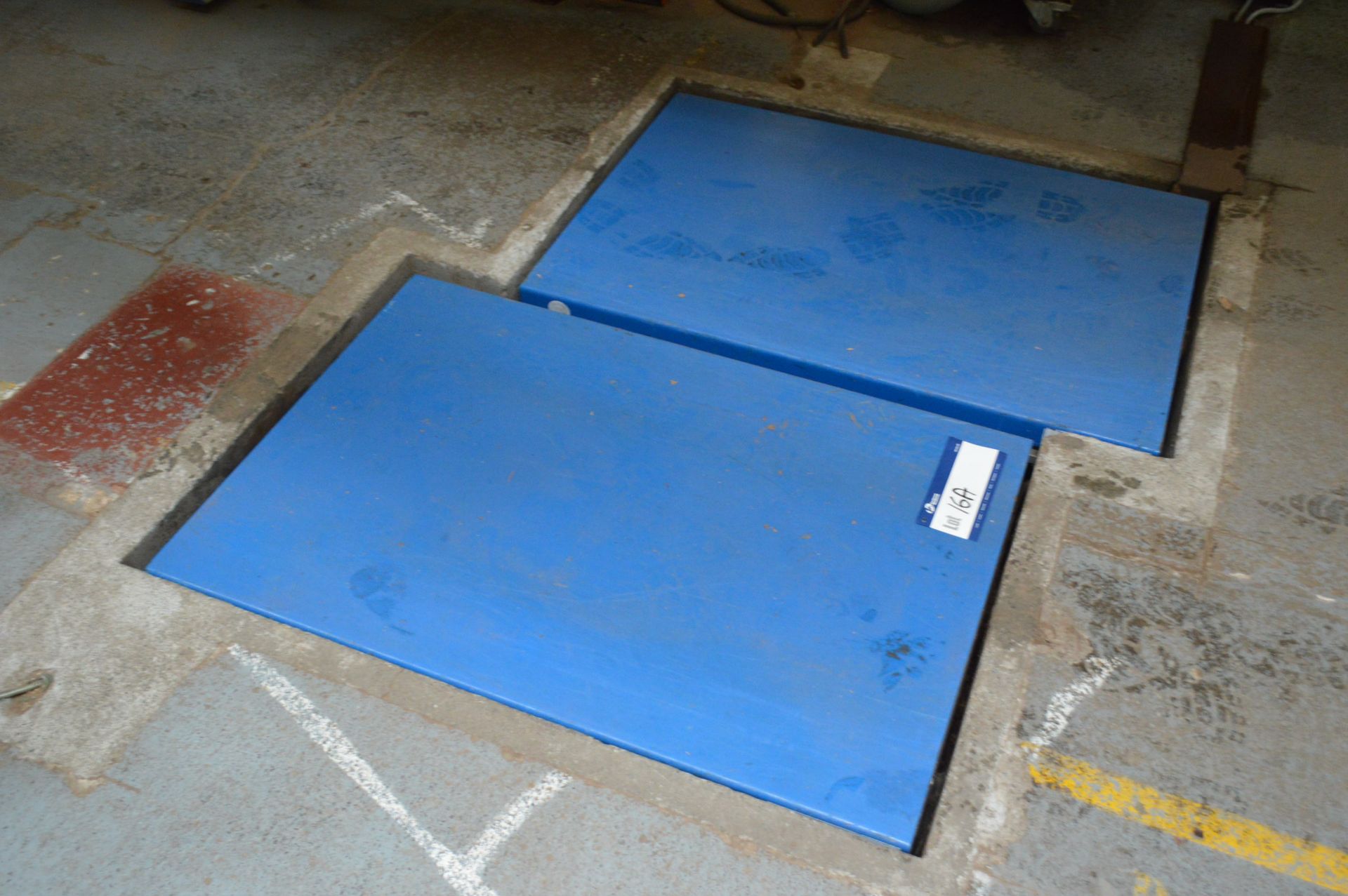 Two Edmo Scissor Lift Tables, each approx. 1.2m x 820mm. Please note – a nominal contribution of £