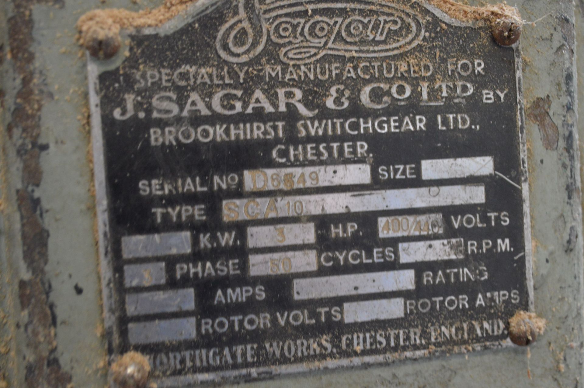 Sagar SCA10 VERTICAL BANDSAW, serial no. D6549, 720mm deep-in-throat - Image 6 of 6