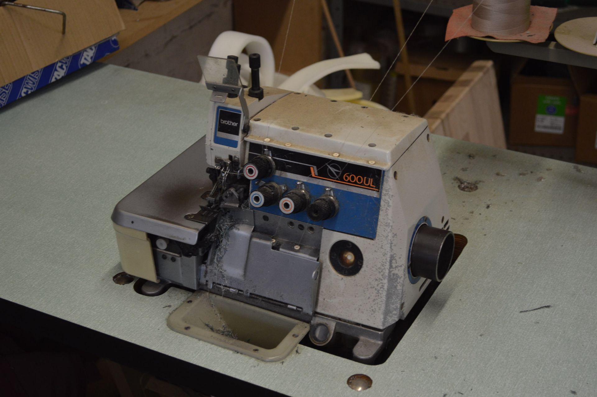 Brother EF4-B684-057-71 Overlocker, serial no. P683001 with bench and motor, 440V - Image 3 of 5