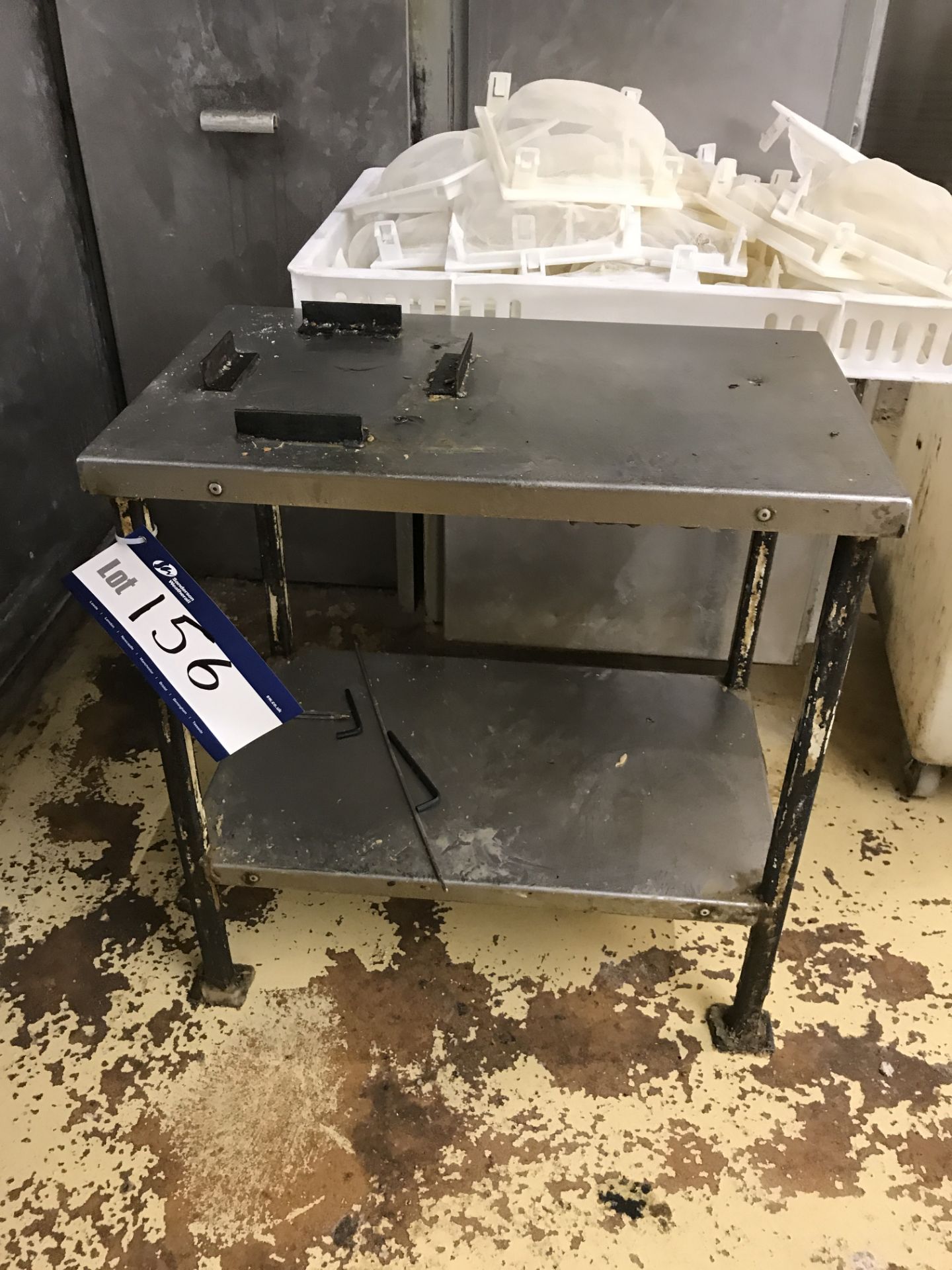 Small Metal Framed Support Table with Stainless St