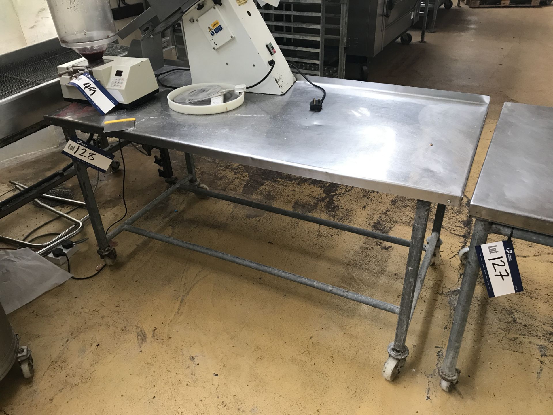 Mobile Metal Framed Preparation Table with Stainle