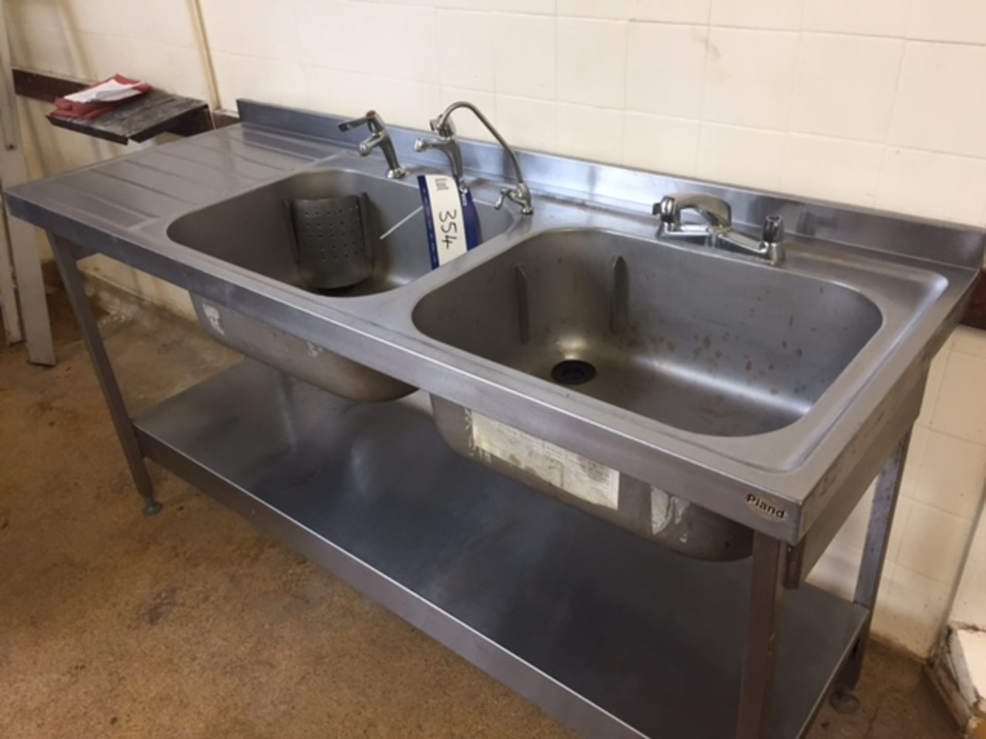 Stainless Steel Double Sink & Drainer, Hot & Cold