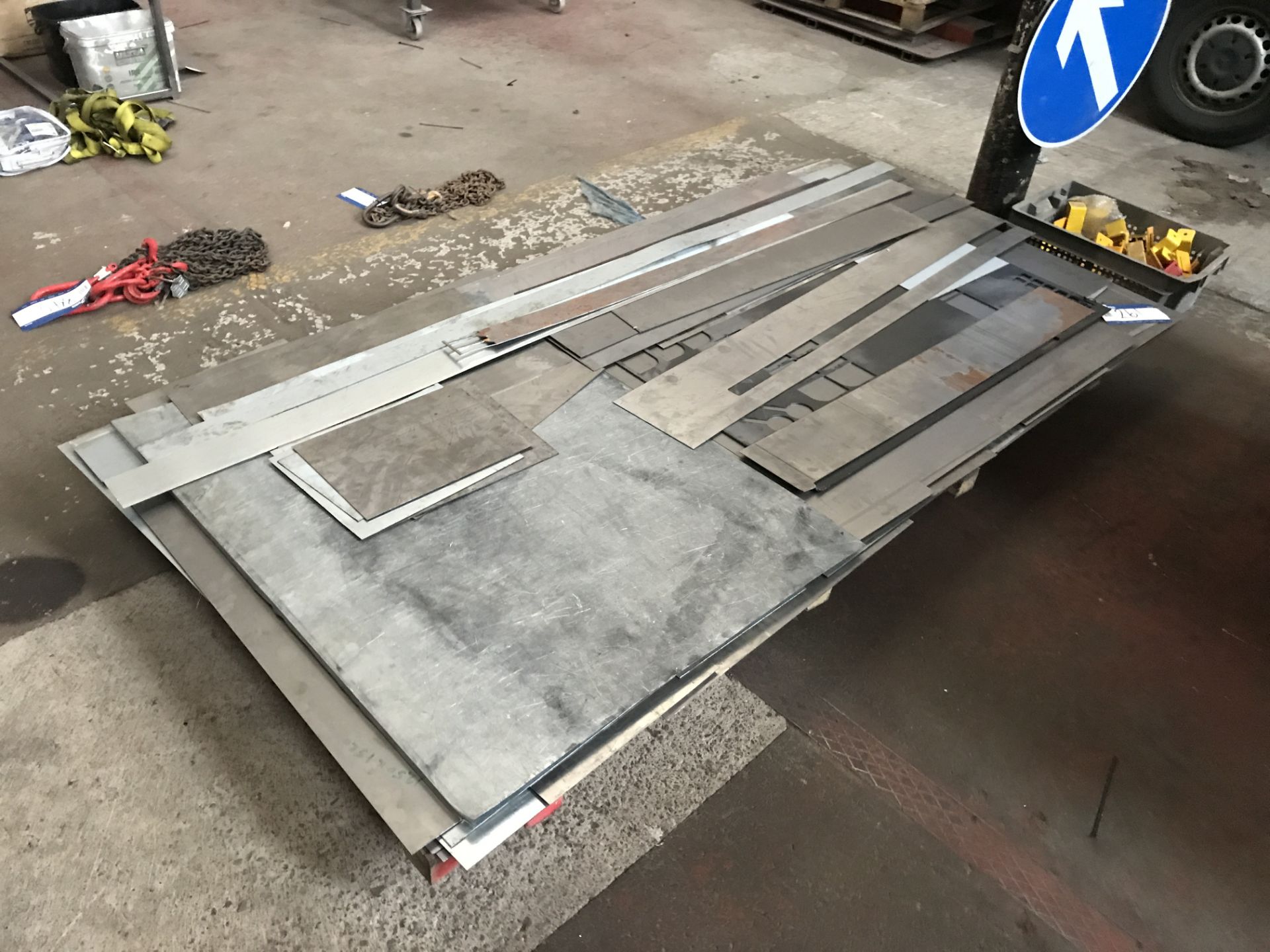 Quantity of Metal Sheet Stock Offcuts as set out on pallet inc Mild Steel