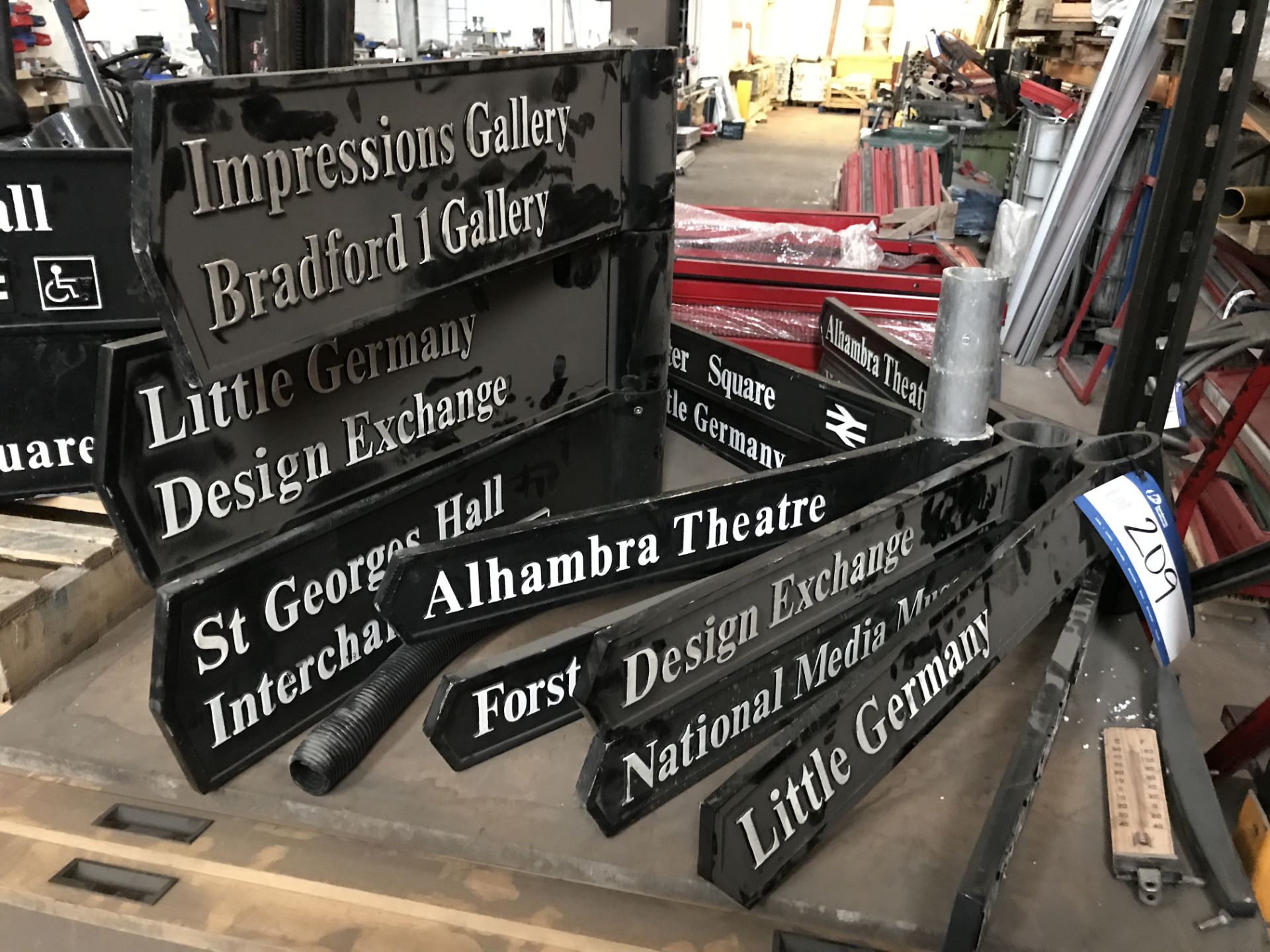 Quantity of Street Signs as set out on pallet including ‘St Georges Hall’, ‘Alhambra Theatre’, ‘