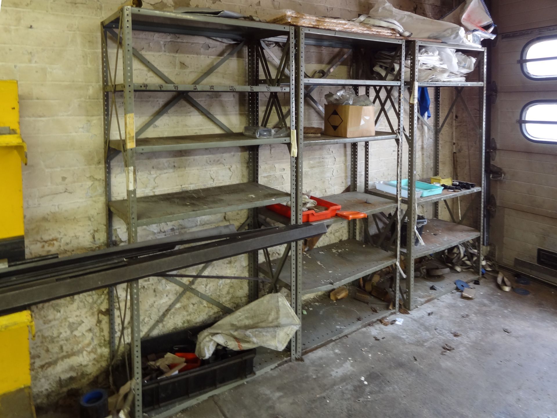 Eight Bays Angle Steel Shelving, with 900mm x 460mm adjustable steel shelves ( one run of three