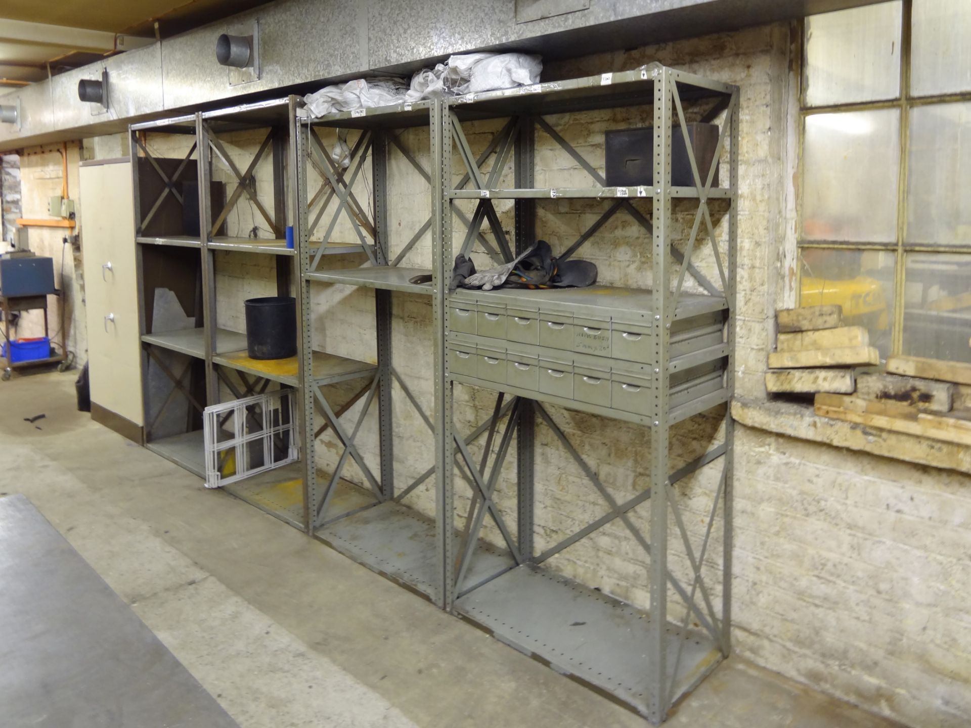 Eight Bays Angle Steel Shelving, with 900mm x 460mm adjustable steel shelves ( one run of three - Image 2 of 3