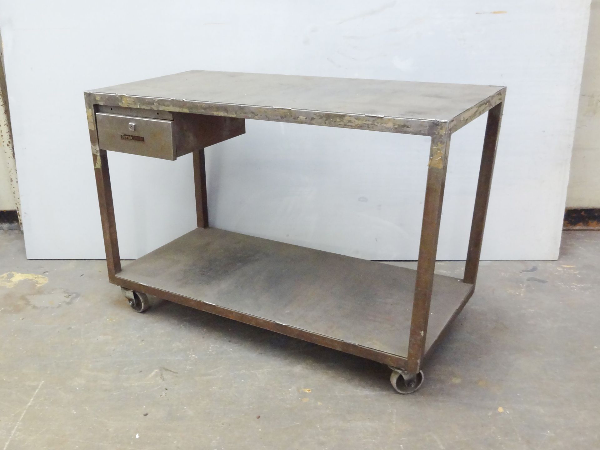 Two Heavy Duty Work Trolleys, with steel top and base shelf, approx. 1.25m x 625mm - Image 2 of 2