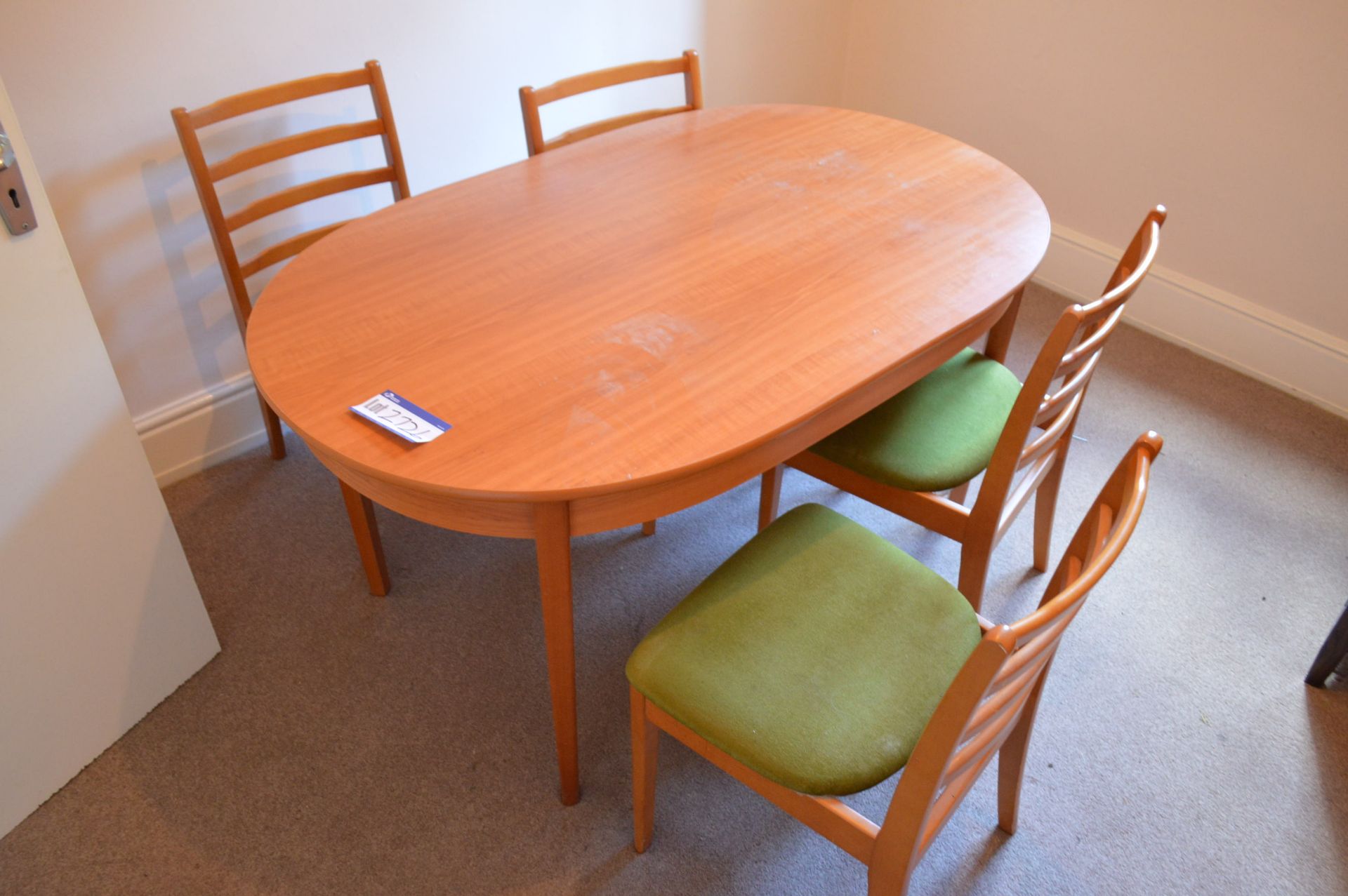 Dining Table, with four chairs (note - this lot is situated at WHITLEY BRIDGE, DN14 0LH)