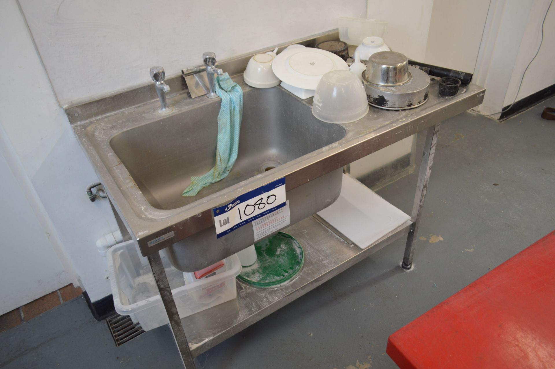 Stainless Steel Top Sink, approx. 1.2m x 650mm (note - this lot is situated at ICKLEFORD MILL, SG5