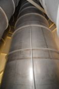 *ONE WELDED STAINLESS STEEL 50 TONNE CAPACITY FLOUR BIN, 2.7m dia. x 13.2m high approx. on straight,