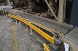 Two 500mm Wide Plastic Slat Belt Conveyors (note - this lot is situated at ICKLEFORD MILL, SG5 3UN)