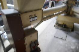 Buhler 180mm/90mm Twin Auger Packing Conveyor, serial no. 10134121, approx. 2.2m long, with surge