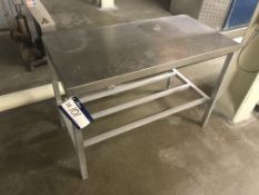 Syspal Stainless Steel Top Bench, 600mm x 1.2m x 840mm high (note - this lot is situated at