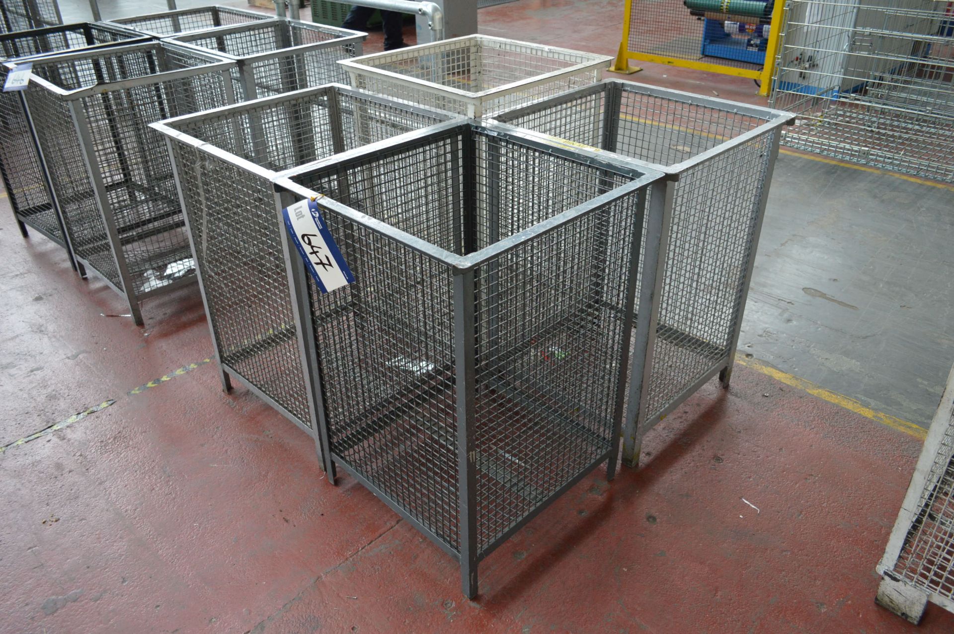 Four Steel Mesh Core Bins