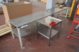 Three Steel Framed Stainless Steel Top Tables