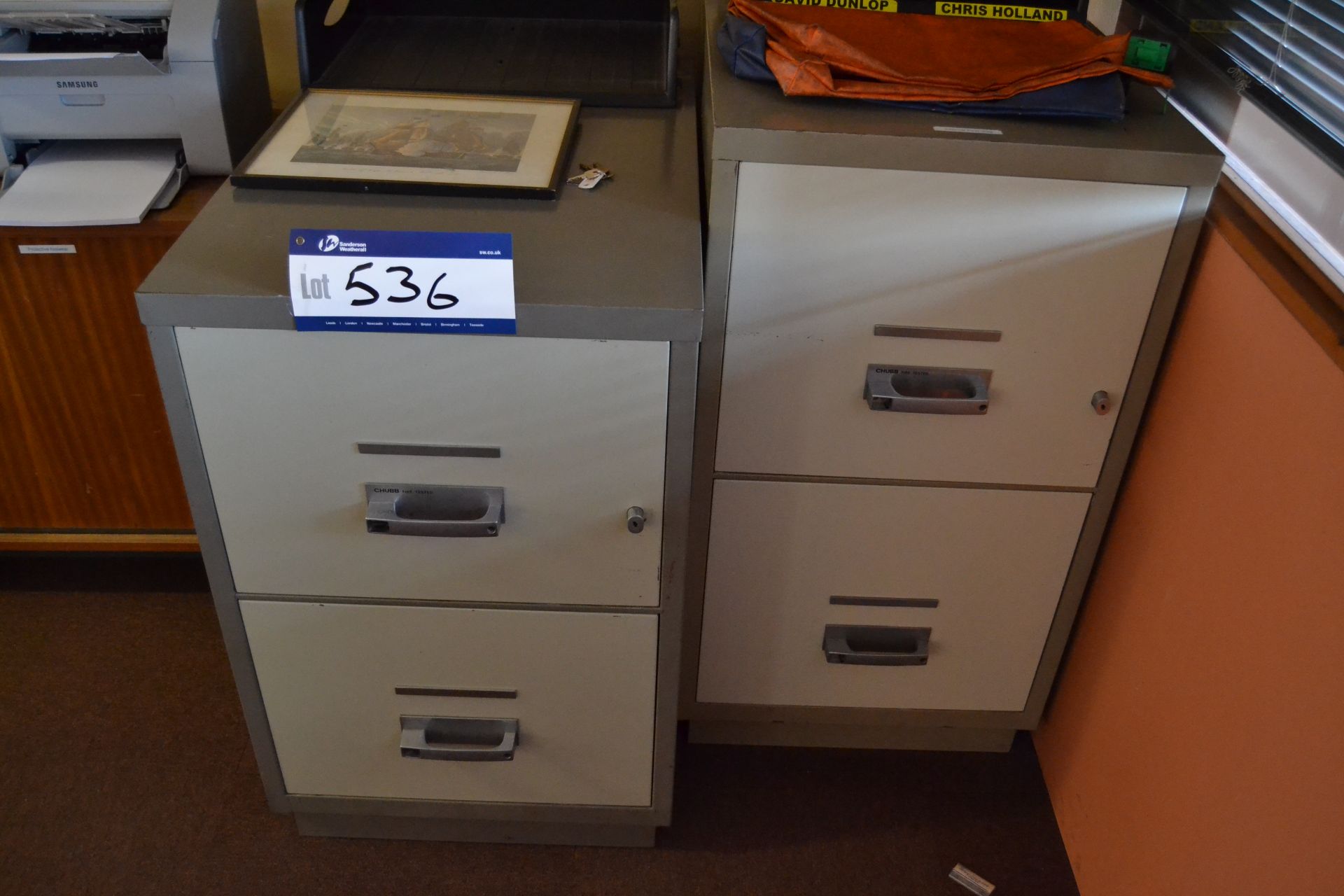 Two Fire Proof Two Door Filing Cabinets (no keys)