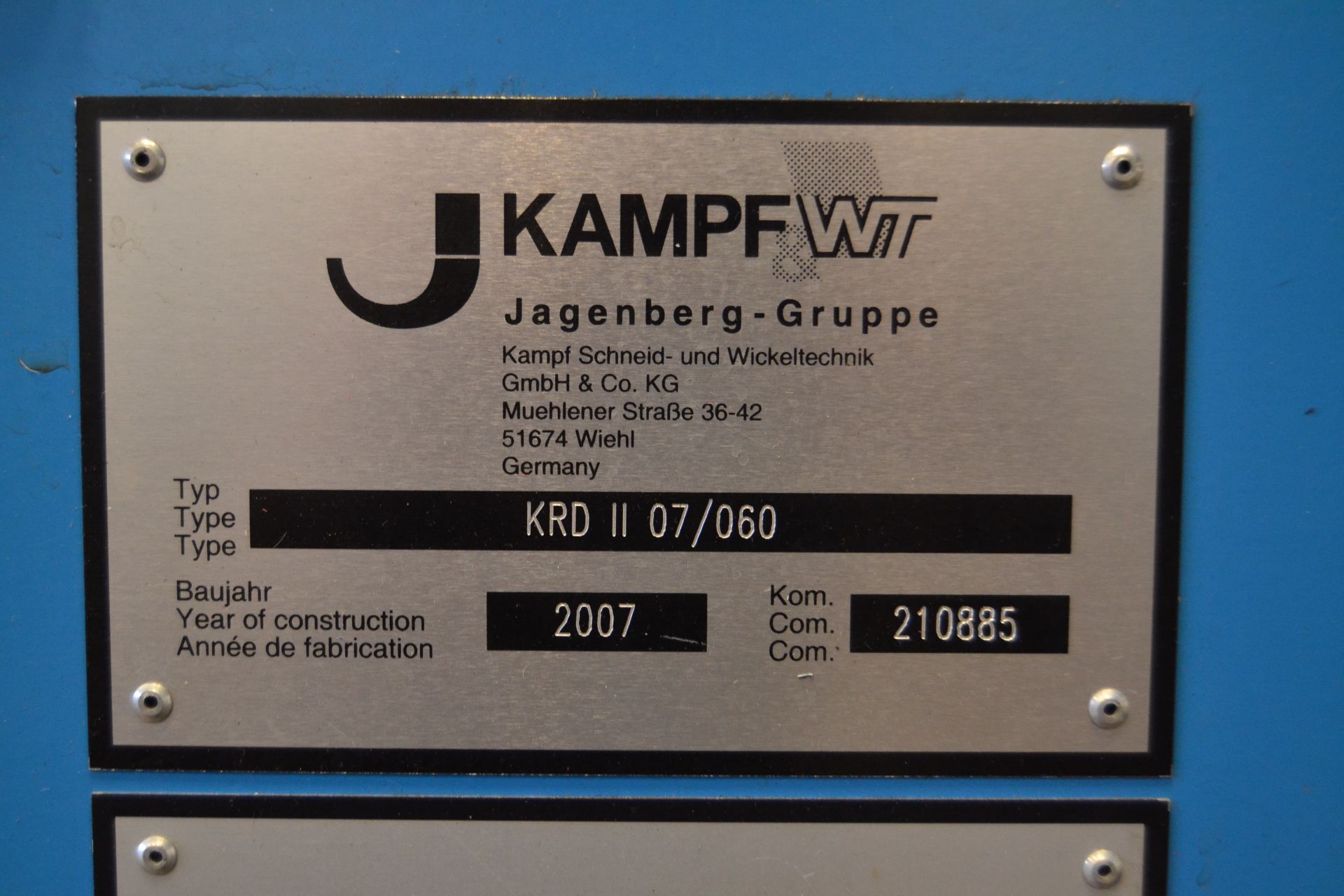 Kampf KRD II 07/060 Rewinding Machine, serial no. - Image 3 of 3