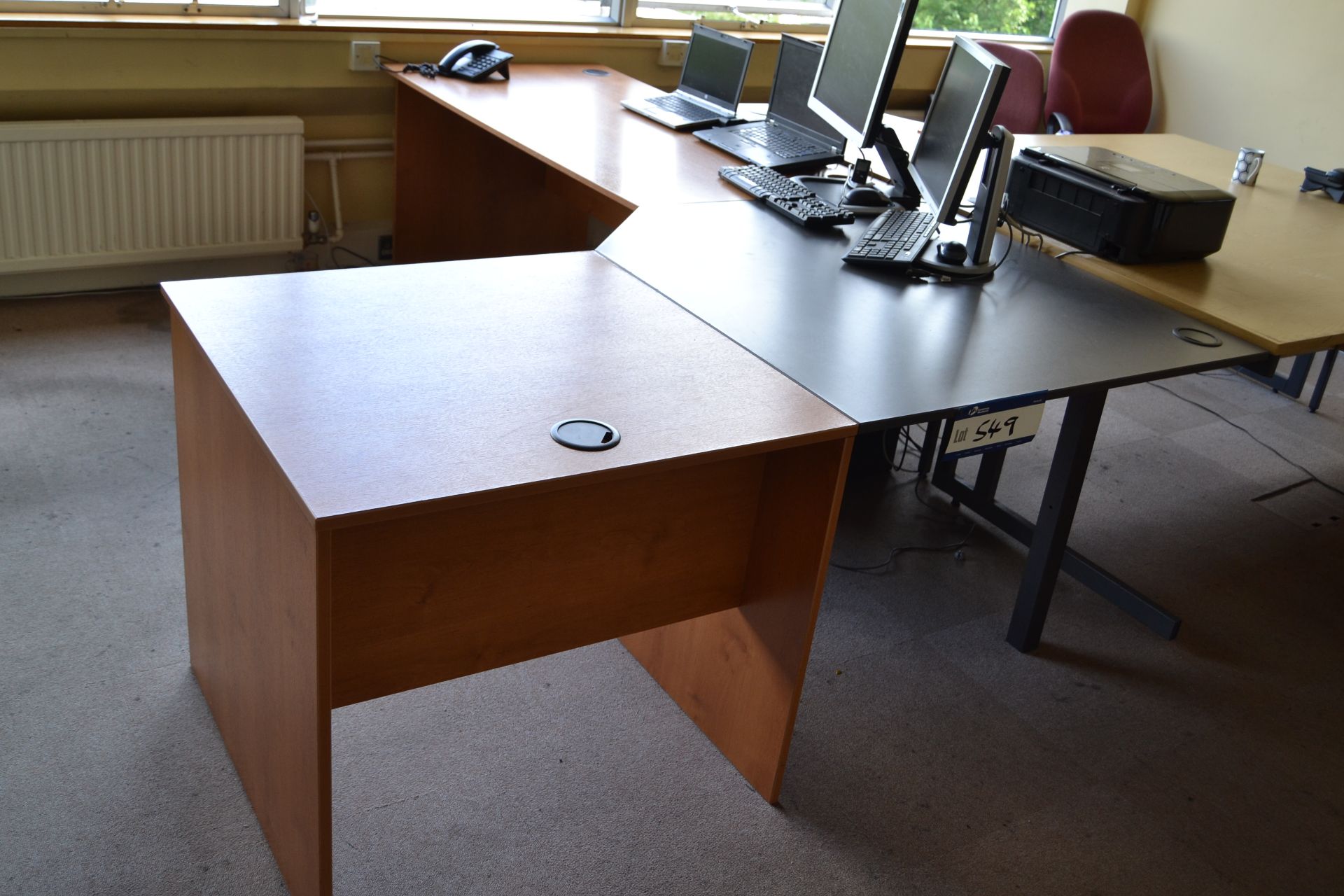‘L’ Shaped Wood Veneer Desk