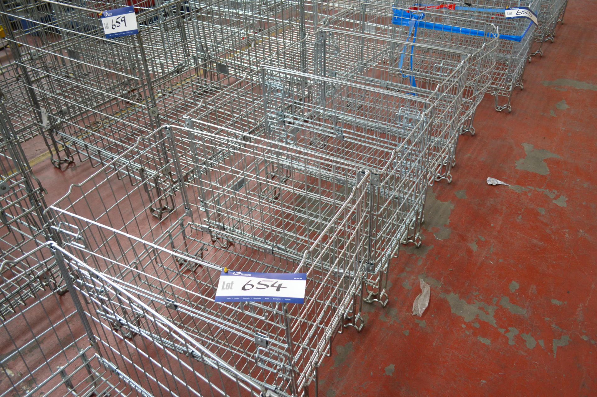 Four Palletower Steel Mesh Cages, 900mm x 550mm x