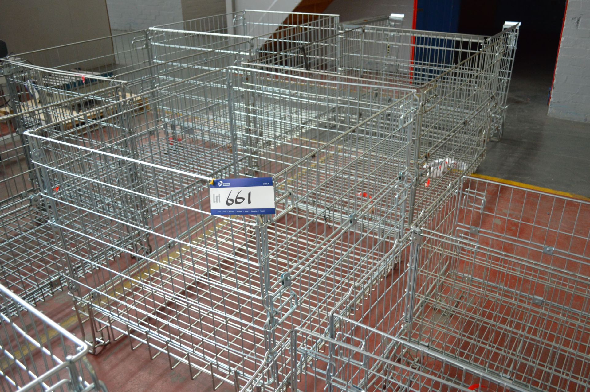 Three Palletower Steel Mesh Cages, 900mm x 550mm x