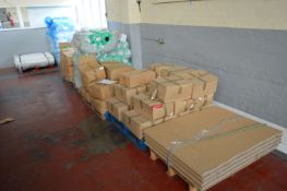 Assorted Packaging Material (on rack & eight palle