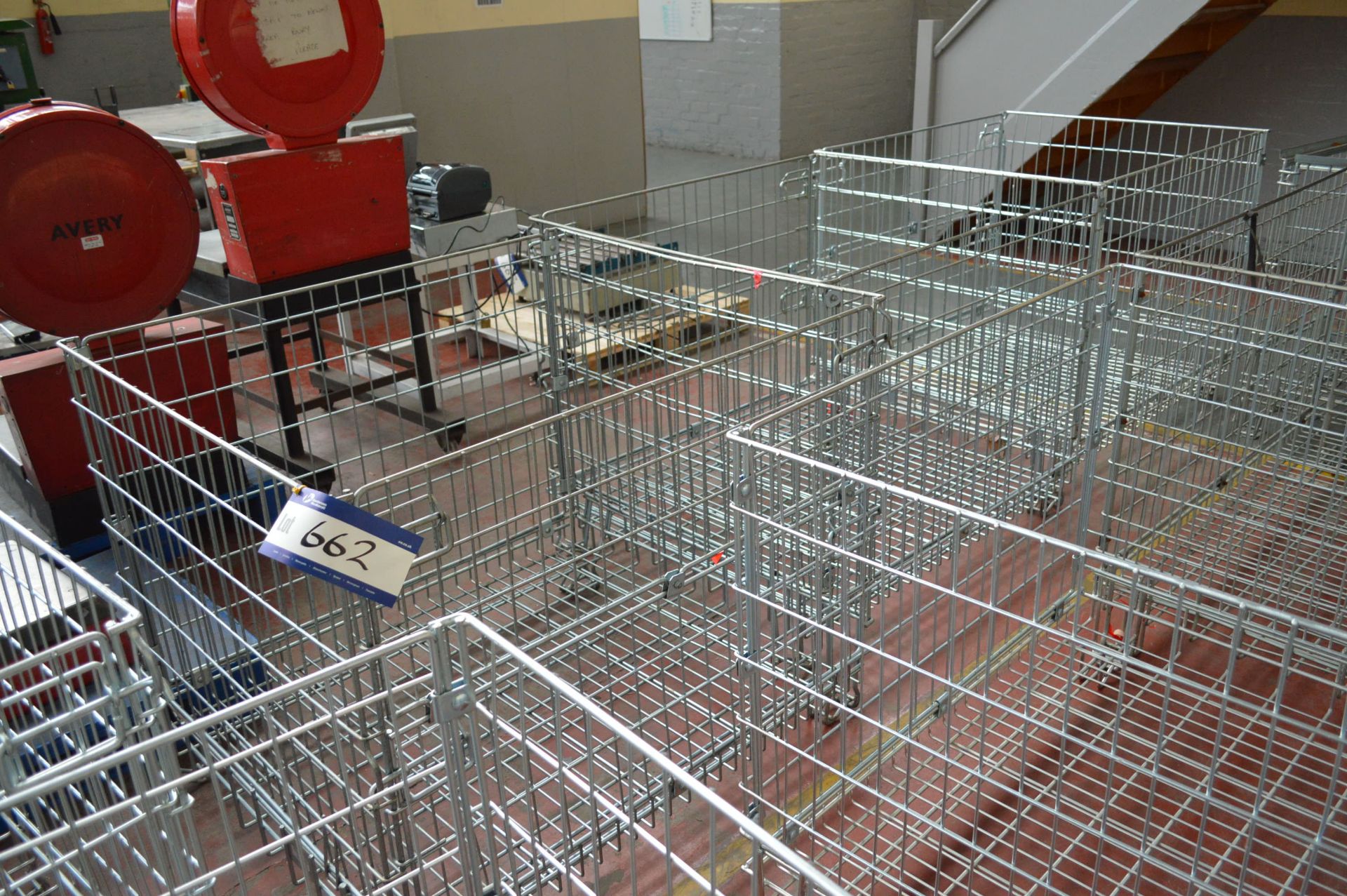 Three Palletower Steel Mesh Cages, 900mm x 550mm x