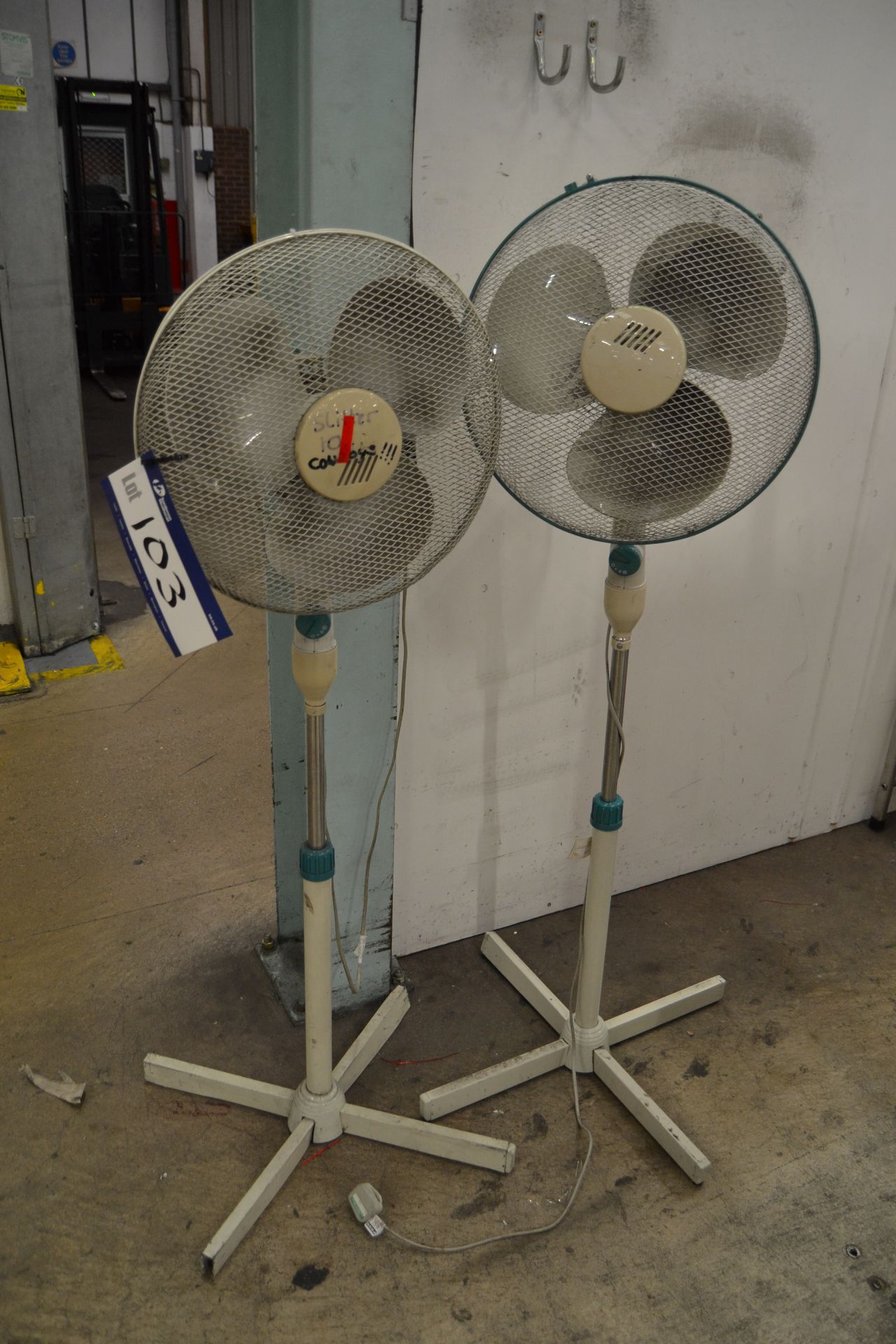Two Electric Fans, with stands