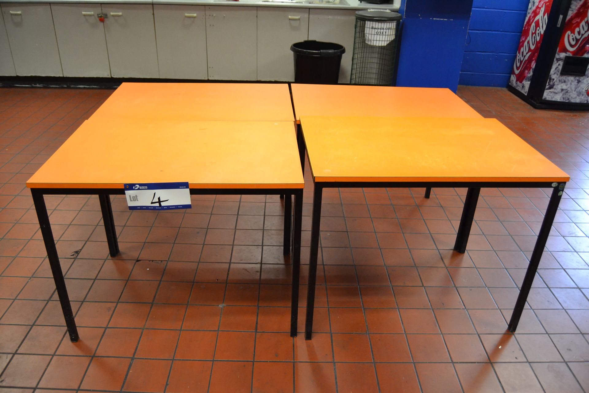 Four Steel Framed Tables