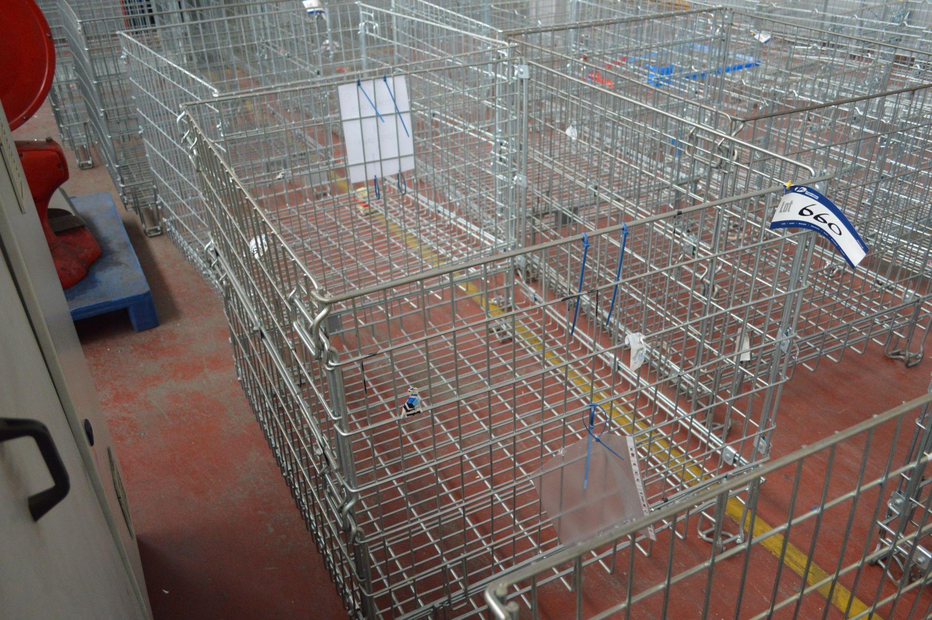 Two Palletower Steel Mesh Cages, 900mm x 550mm x 6