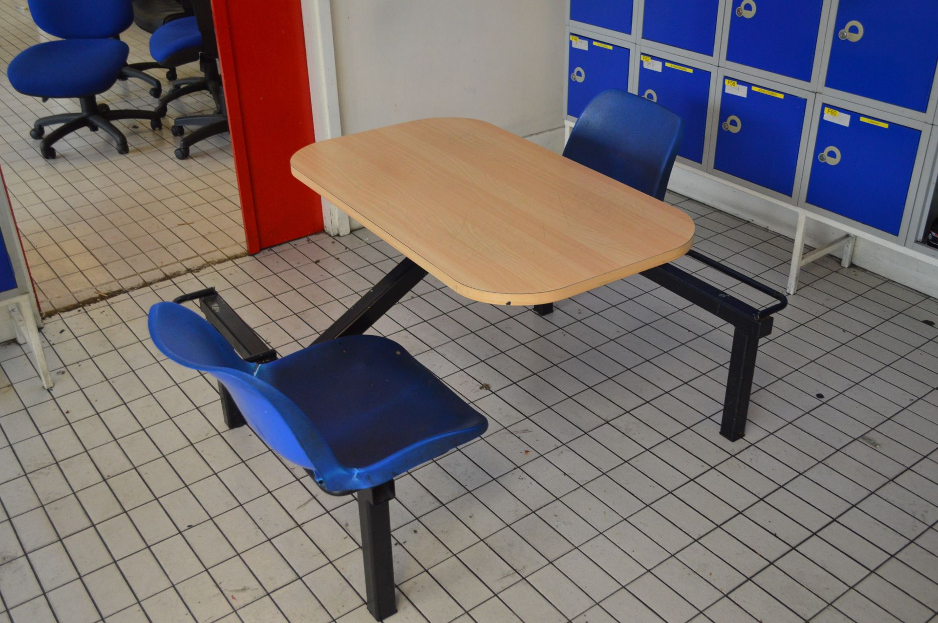 Six Canteen Tables, with four seat sets - Bild 2 aus 3