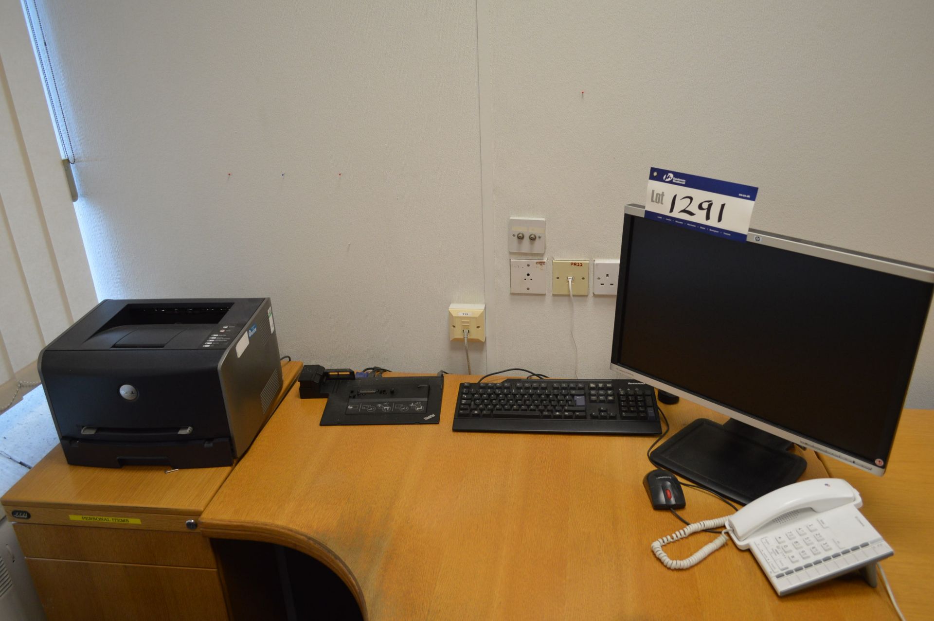 Monitor, keyboard, Dell printer & docking station