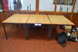Three Light Oak Veneer Tables