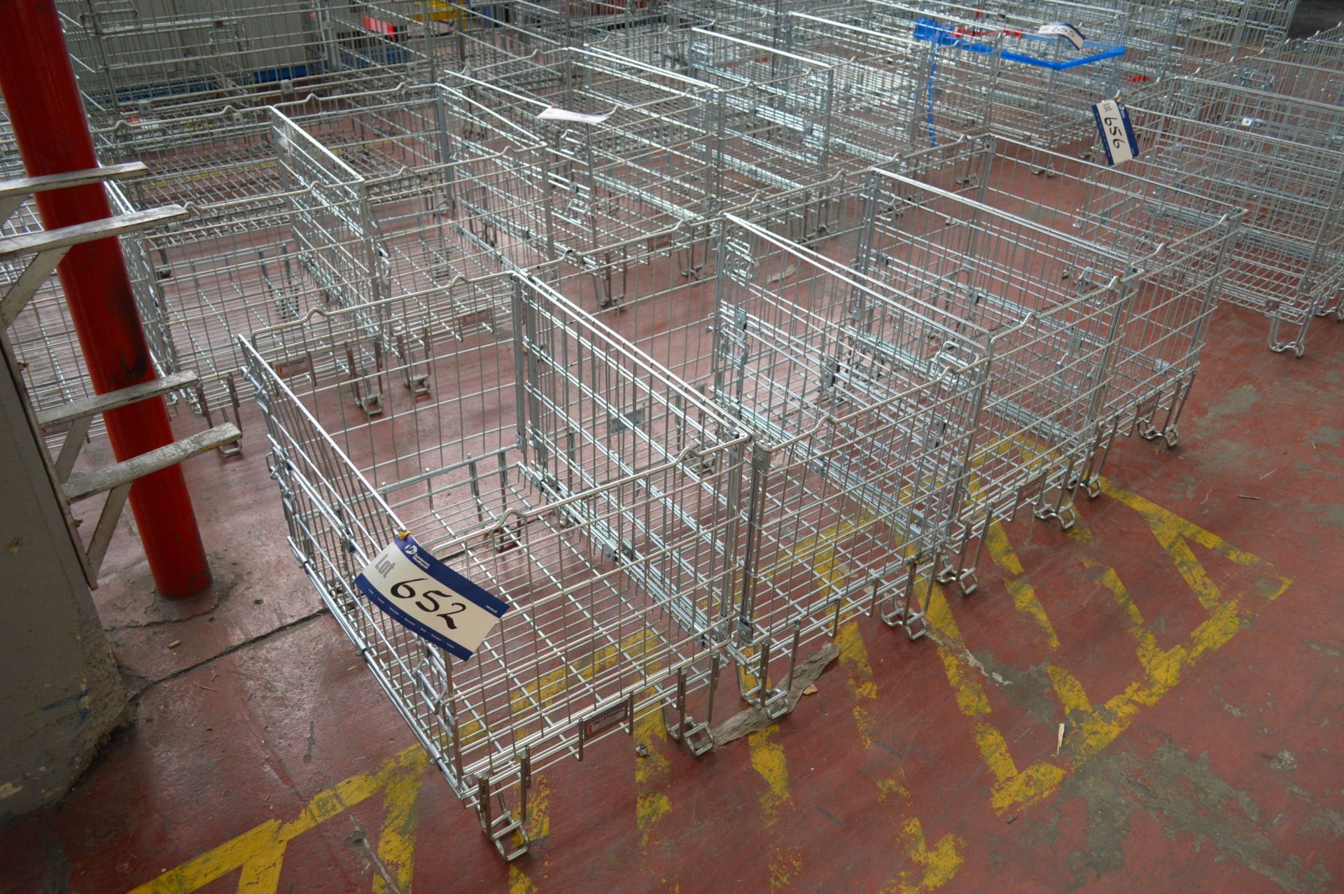 Four Palletower Steel Mesh Cages, 900mm x 550mm x