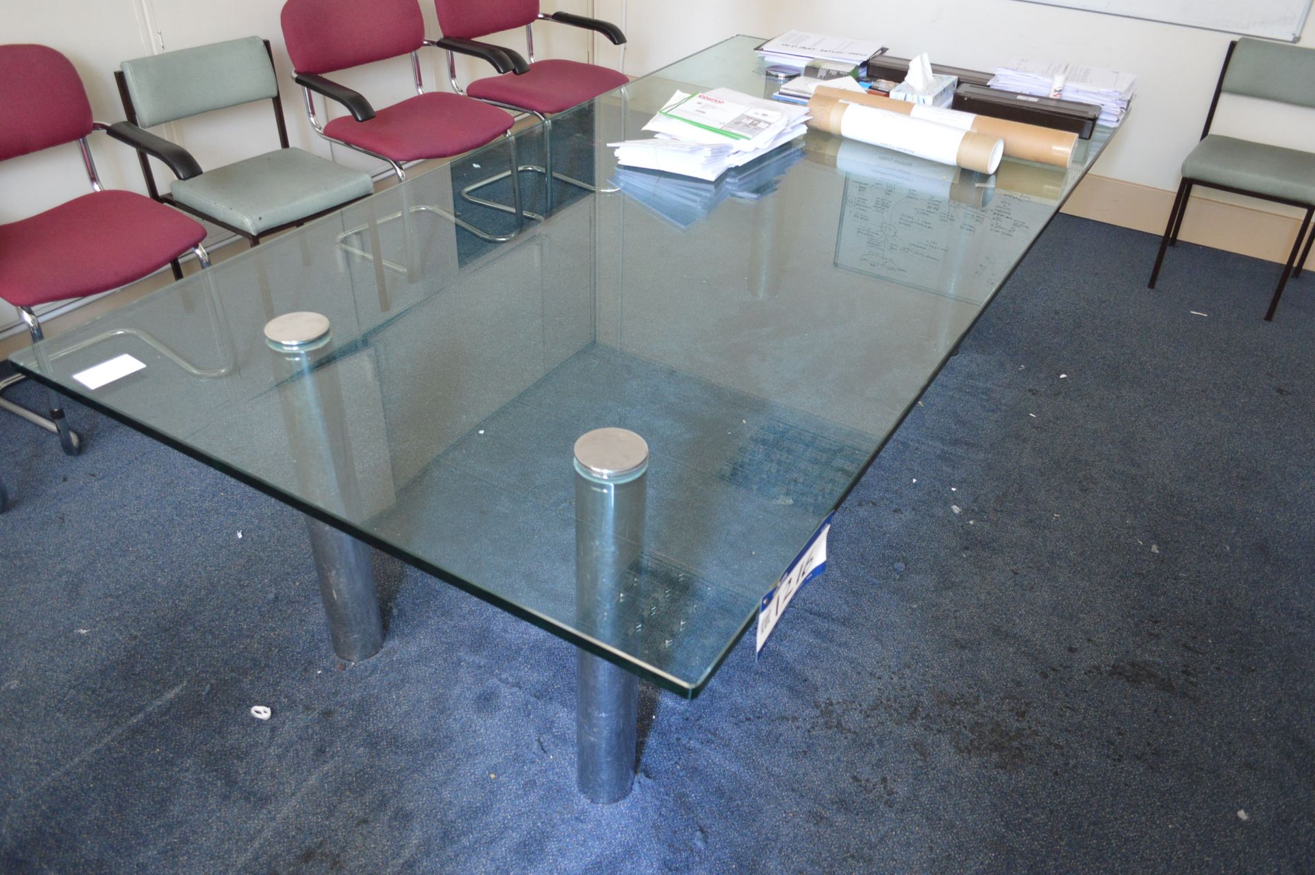 Glass & Chrome Meeting table, 8’ x 4’