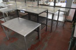 Three Stainless Steel Tables & One Steel Table