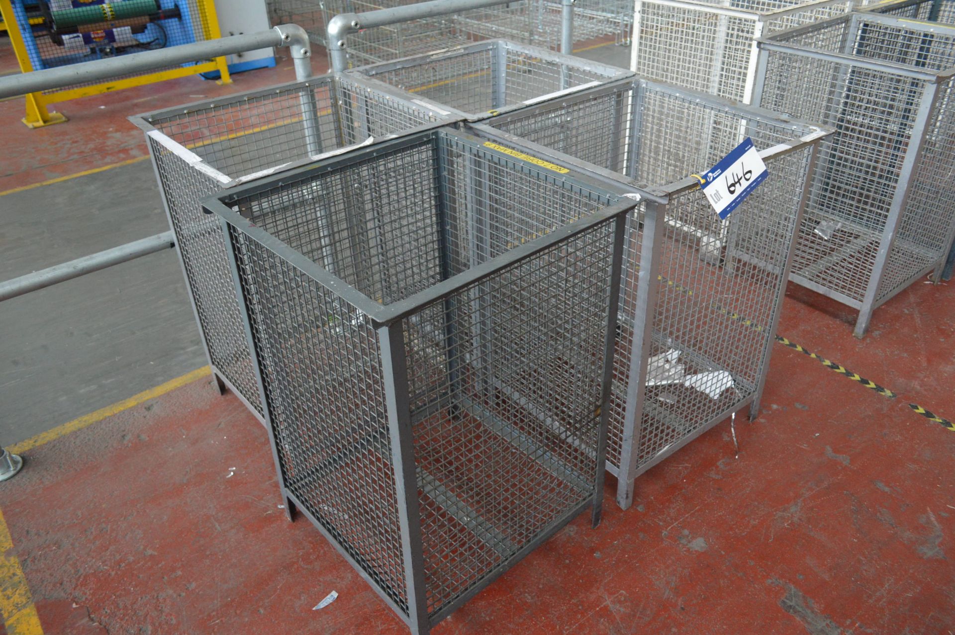 Four Steel Mesh Core Bins