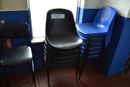 11 Steel Framed Plastic Stacking Chairs
